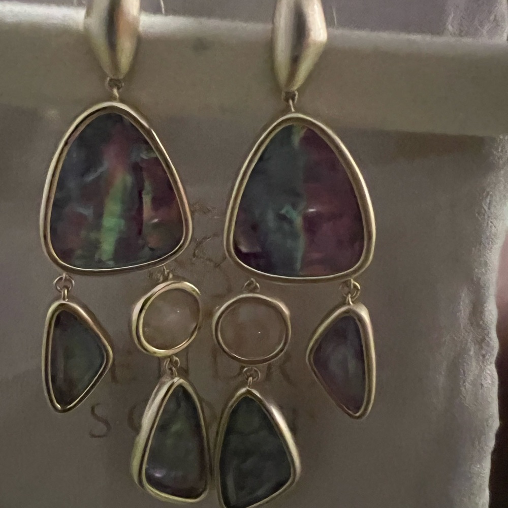 Kendra Scott Margot statement earrings in lilac abalone